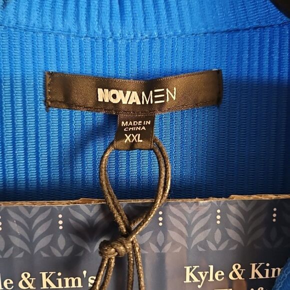 NWT Fashion Nova Men Ribbed Textured Short Sleeve Button Up Shirt Size 2XL XXL - Picture 4 of 9